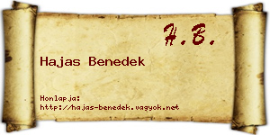 Hajas Benedek névjegykártya